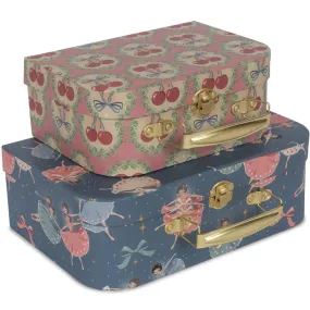 Pack of 2 Suitcase in Snow Bow Ballerina by Konges Sløjd
