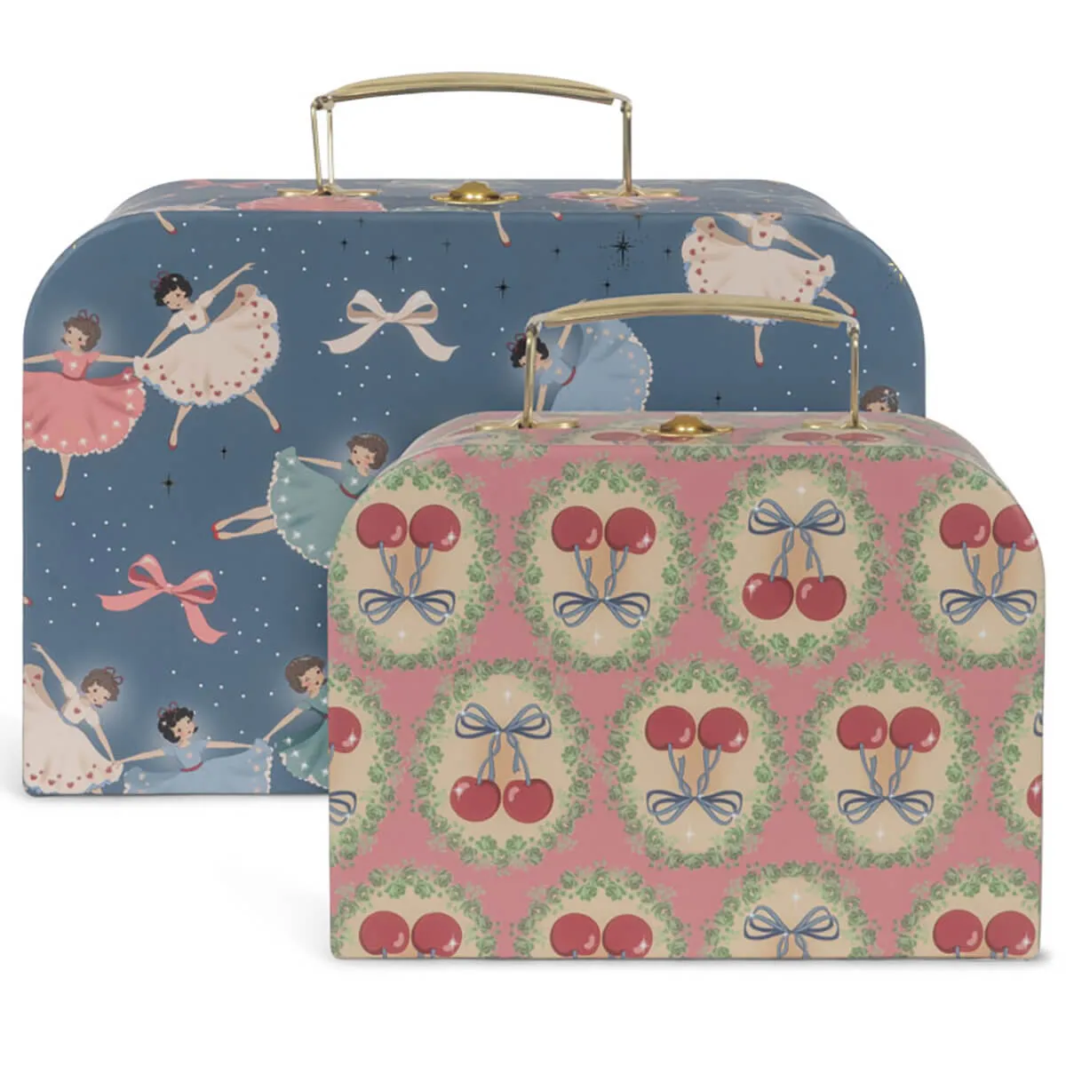 Pack of 2 Suitcase in Snow Bow Ballerina by Konges Sløjd