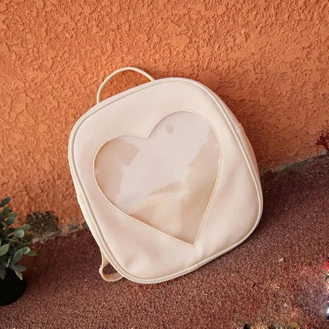 Pick Your Color: Summer Candy Transparent Love Heart Shape Backpack