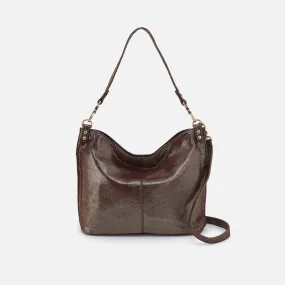 Pier Shoulder Bag In Metallic Leather - Coffee Galaxy