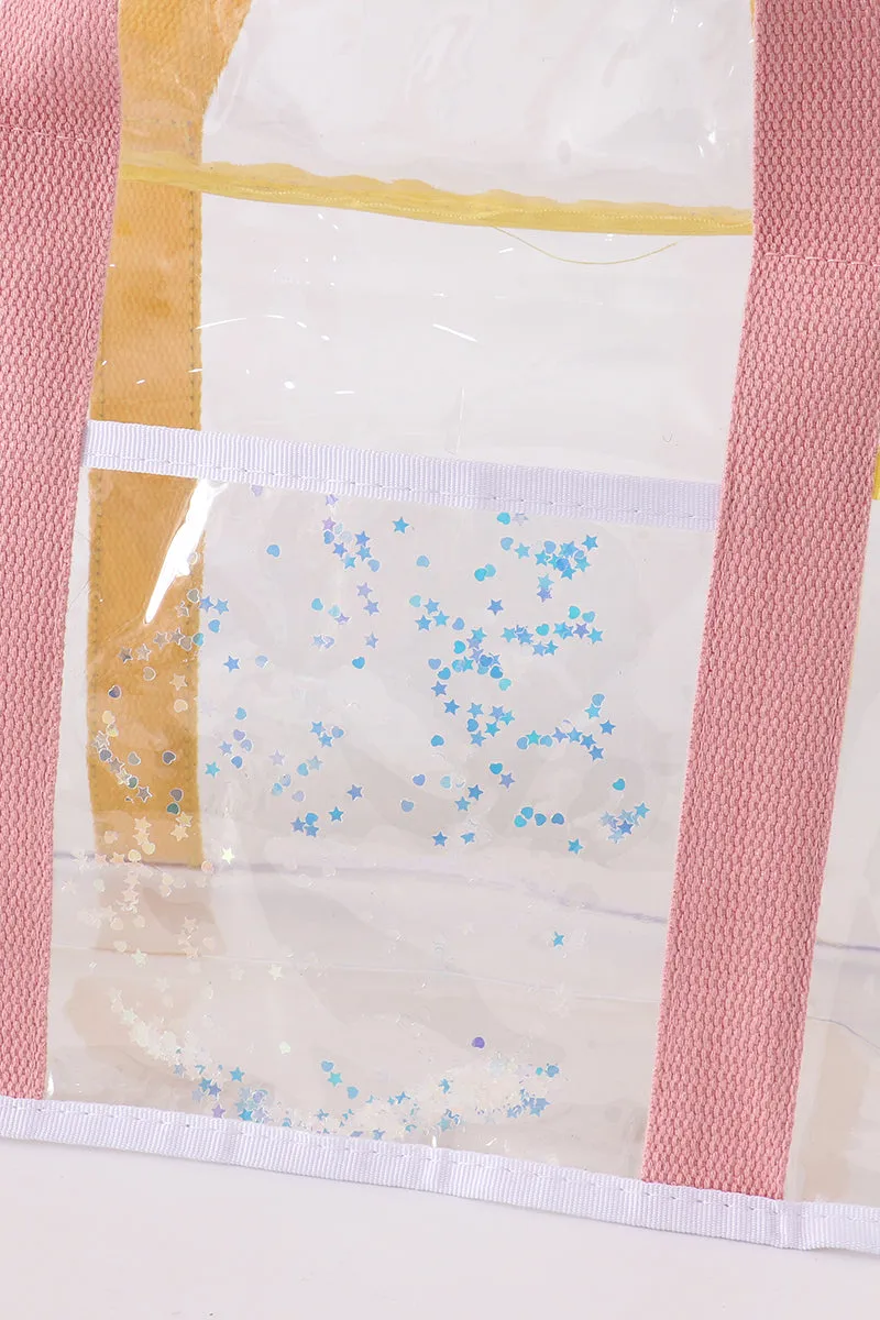 Pink Clear Waterproof Beach Travel Bag