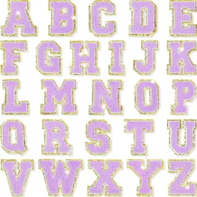 Purple Self Adhesive Chenille Letters Patches