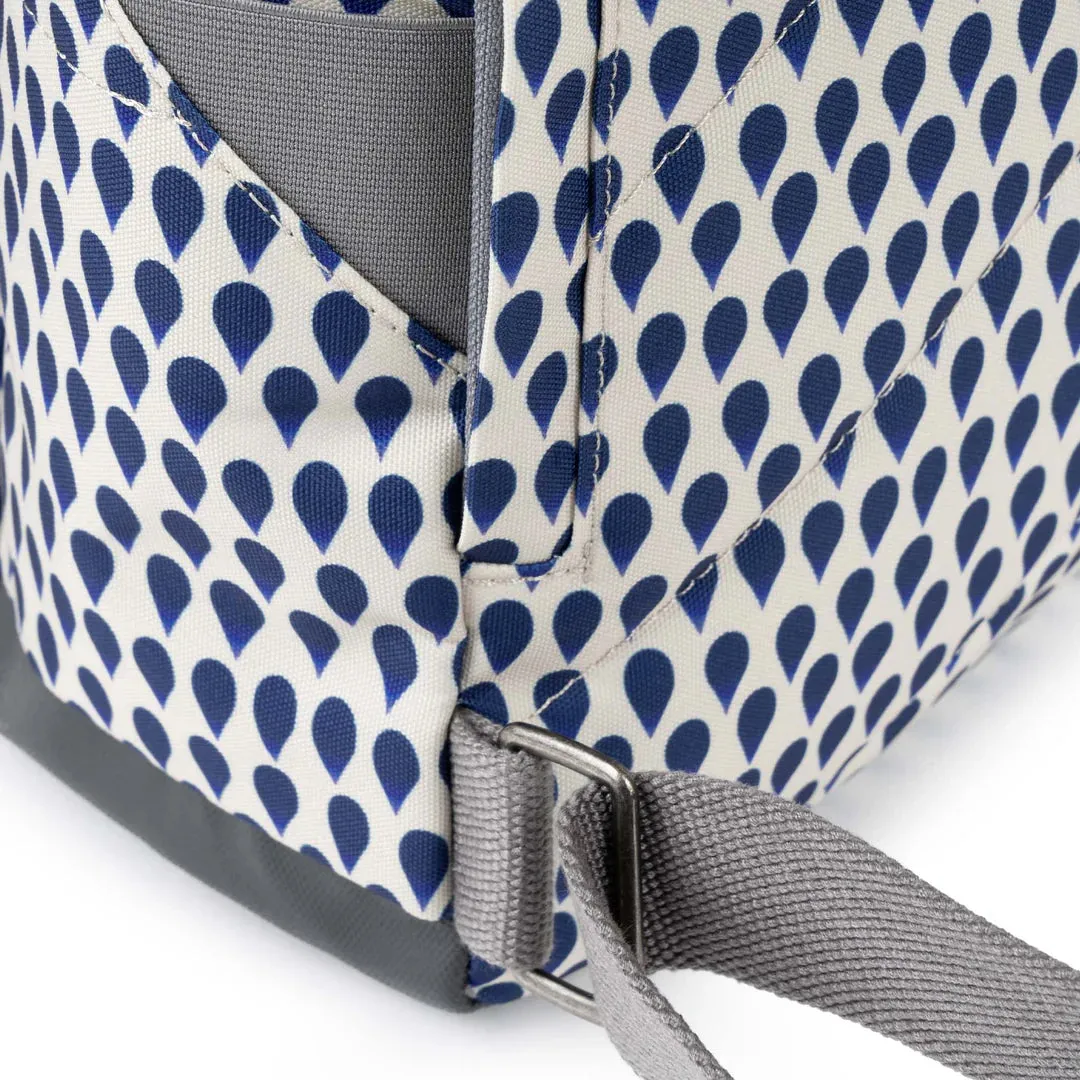 Roka London Canfield B Medium Recycled Canvas Backpack Denim Rain