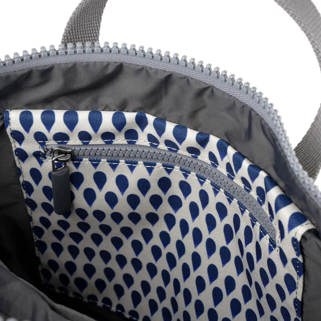 Roka London Canfield B Medium Recycled Canvas Backpack Denim Rain