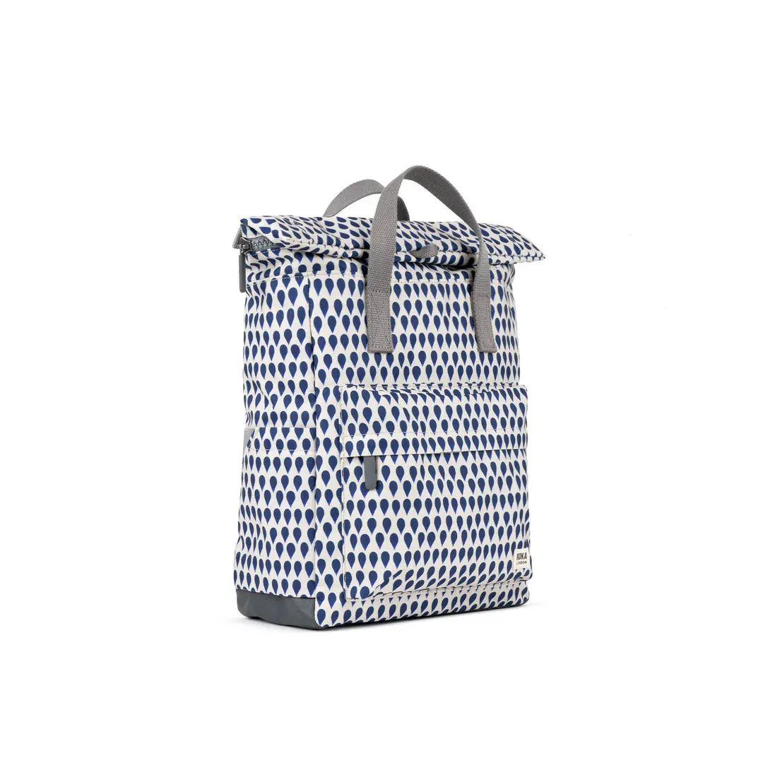 Roka London Canfield B Medium Recycled Canvas Backpack Denim Rain