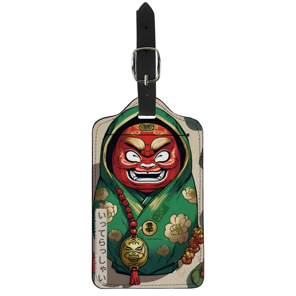 Scary Daruma Doll Luggage Tag