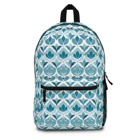 Serene Floral Pattern in Shades of Aqua and Teal, Forming Graceful Botanical Motifs Lightweight Stylish Durable Backpack (Made in USA)