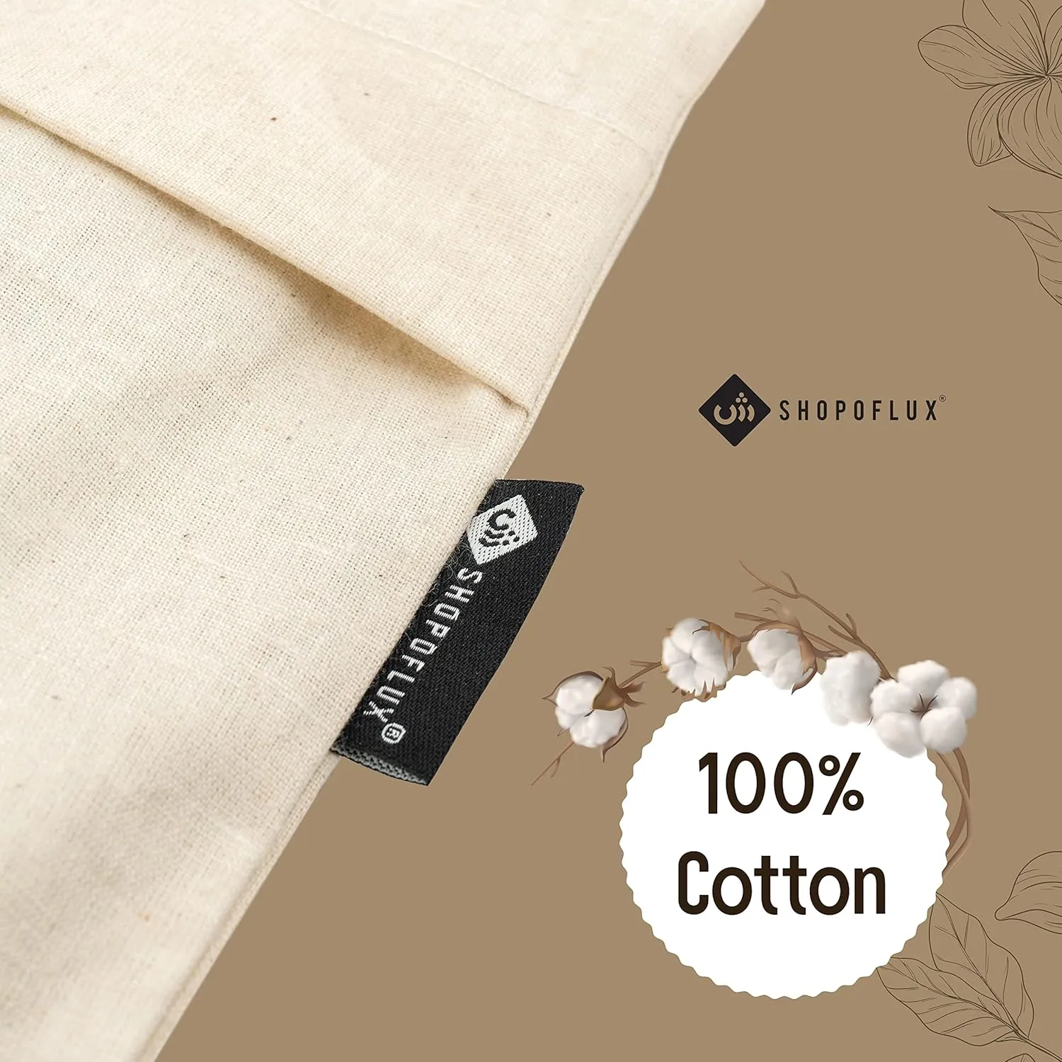 SHOPOFLUX Cotton Saree Covers 6 Pieces | Saree Bags | Clothes Bag For Travelling And Wardrobe Organizer With Transparent Mesh Window (16 X 14 Inches) (6), Beige