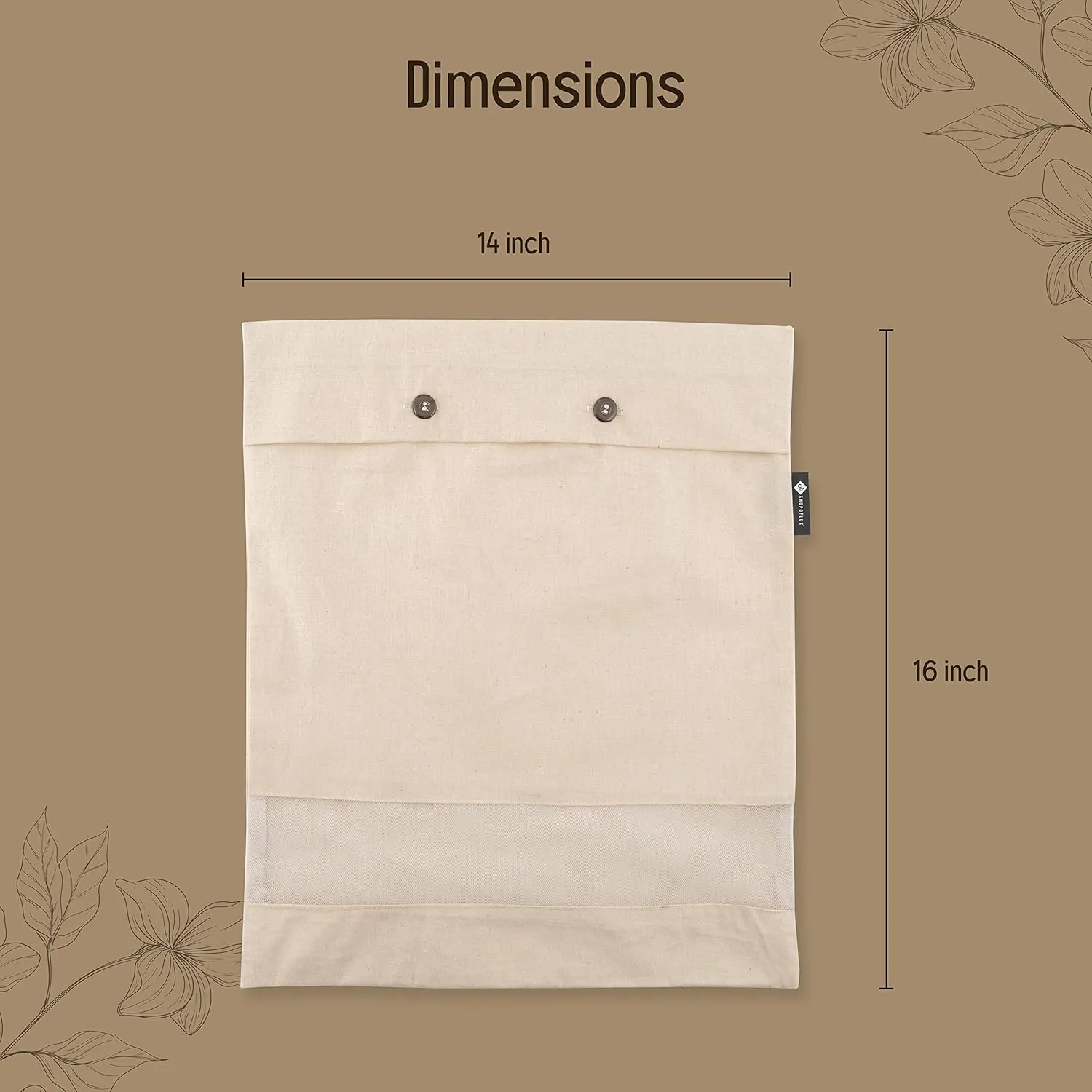 SHOPOFLUX Cotton Saree Covers 6 Pieces | Saree Bags | Clothes Bag For Travelling And Wardrobe Organizer With Transparent Mesh Window (16 X 14 Inches) (6), Beige