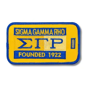 Sigma Gamma Rho ΣΓΡ Founded 1922 Embroidered Luggage Tag