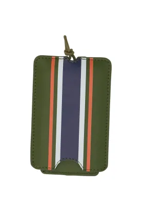 Stripe Luggage Tag Olive