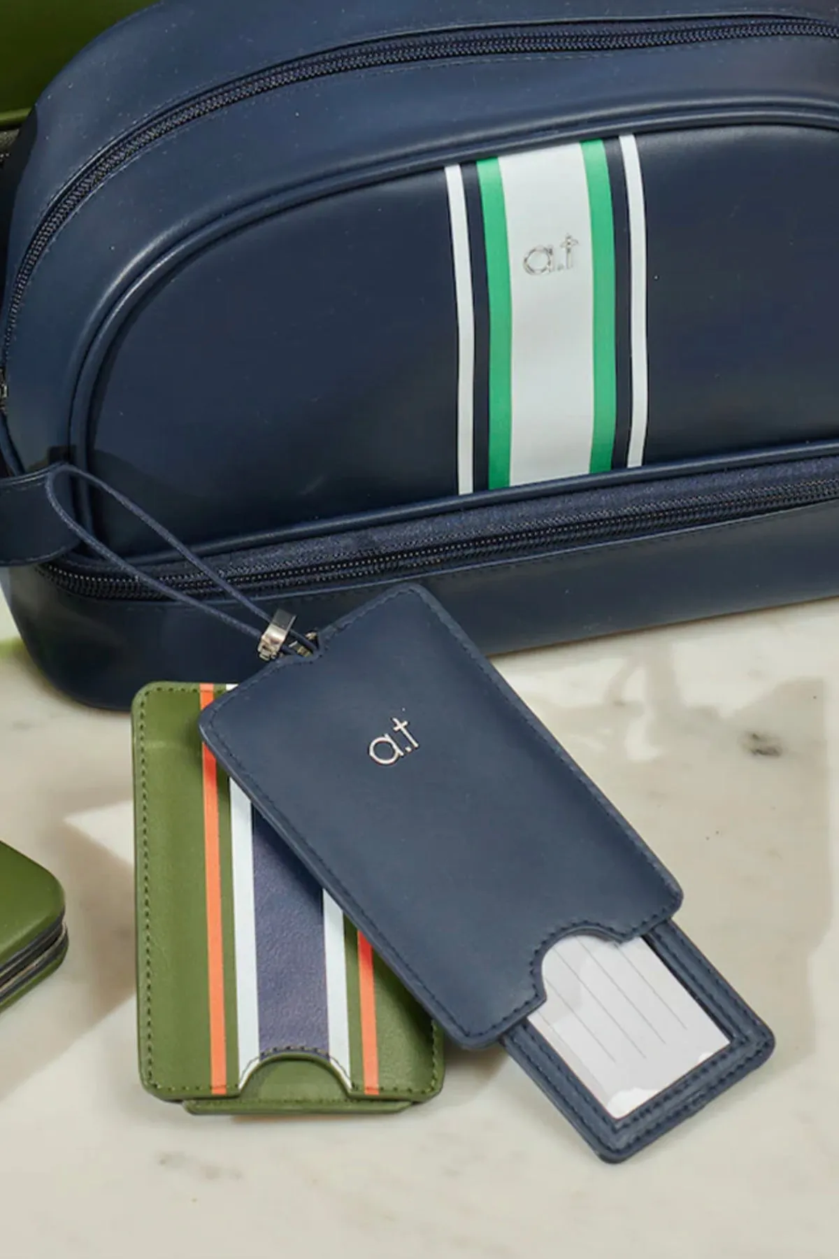 Stripe Luggage Tag Olive