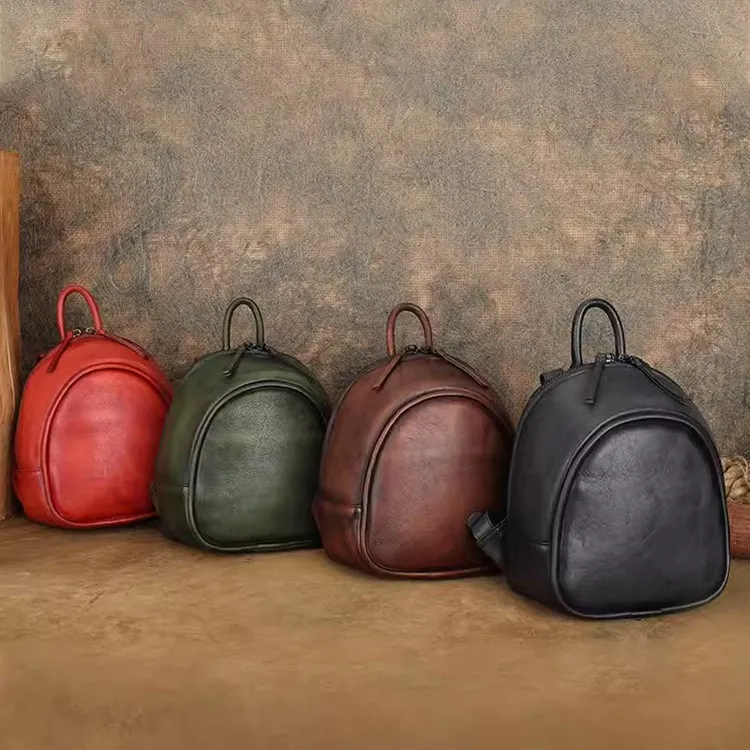 Stylish Women's Brown Leather Backpack Purse Ladies Small Leather Backpack