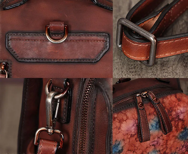Stylish Womens Genuine Leather Satchel Backpack Purse Cross Shoulder Bag for Women
