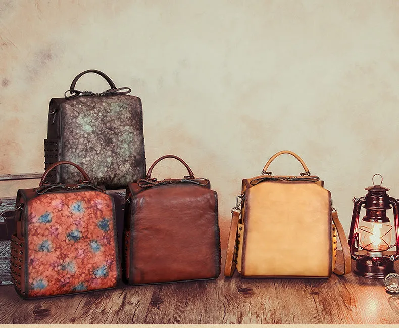 Stylish Womens Genuine Leather Satchel Backpack Purse Cross Shoulder Bag for Women