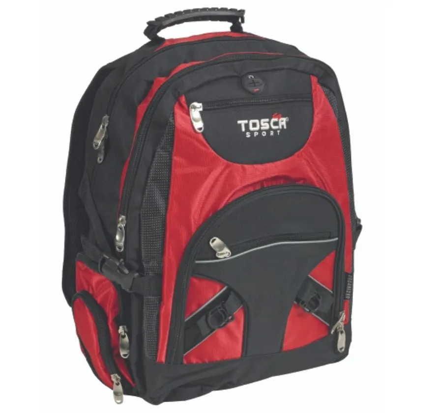 Tosca Large Laptop Backpack | Black/Red