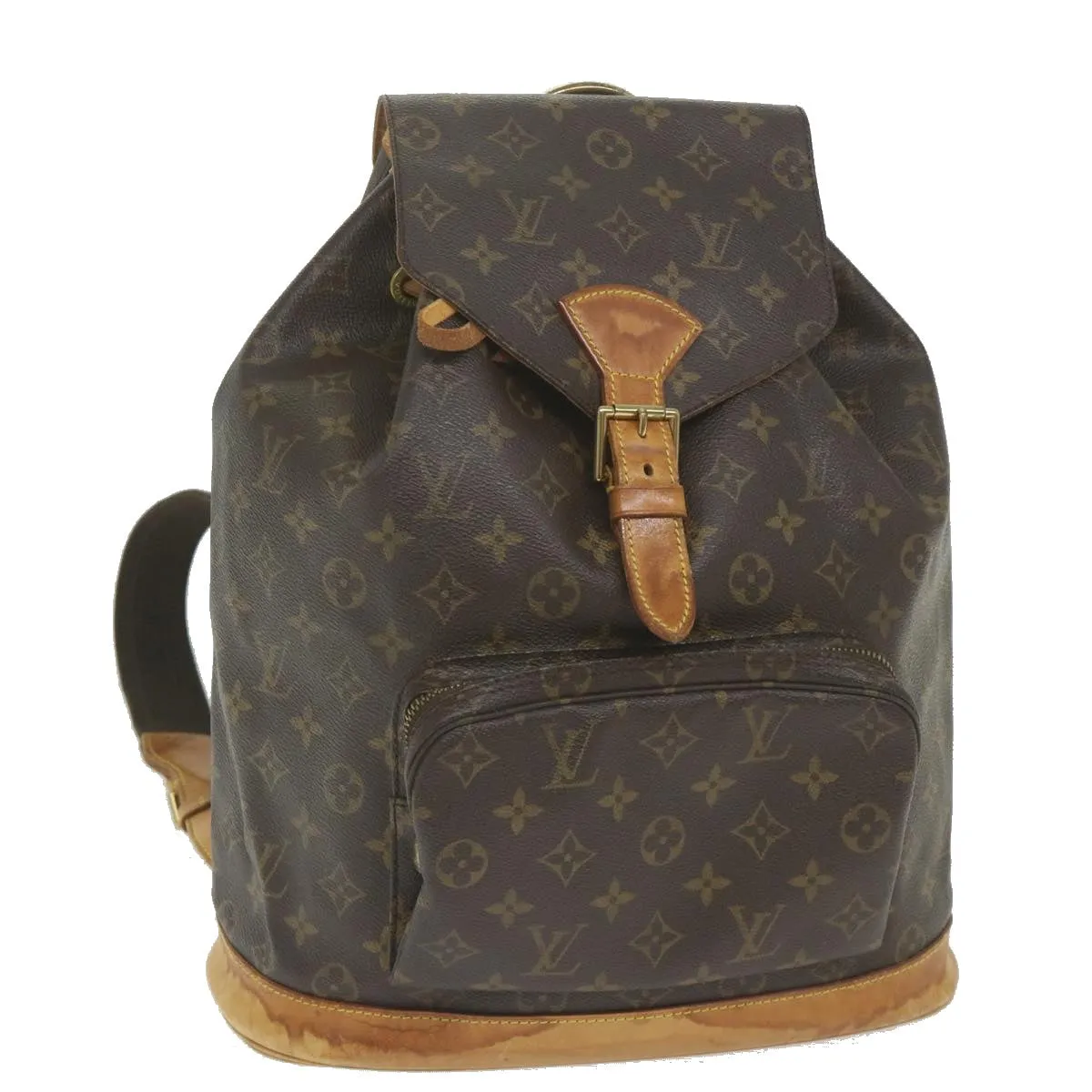 Trendy Inspired Louis Vuitton Monogram Montsouris Gm Backpack M51135 Lv Auth Bh132