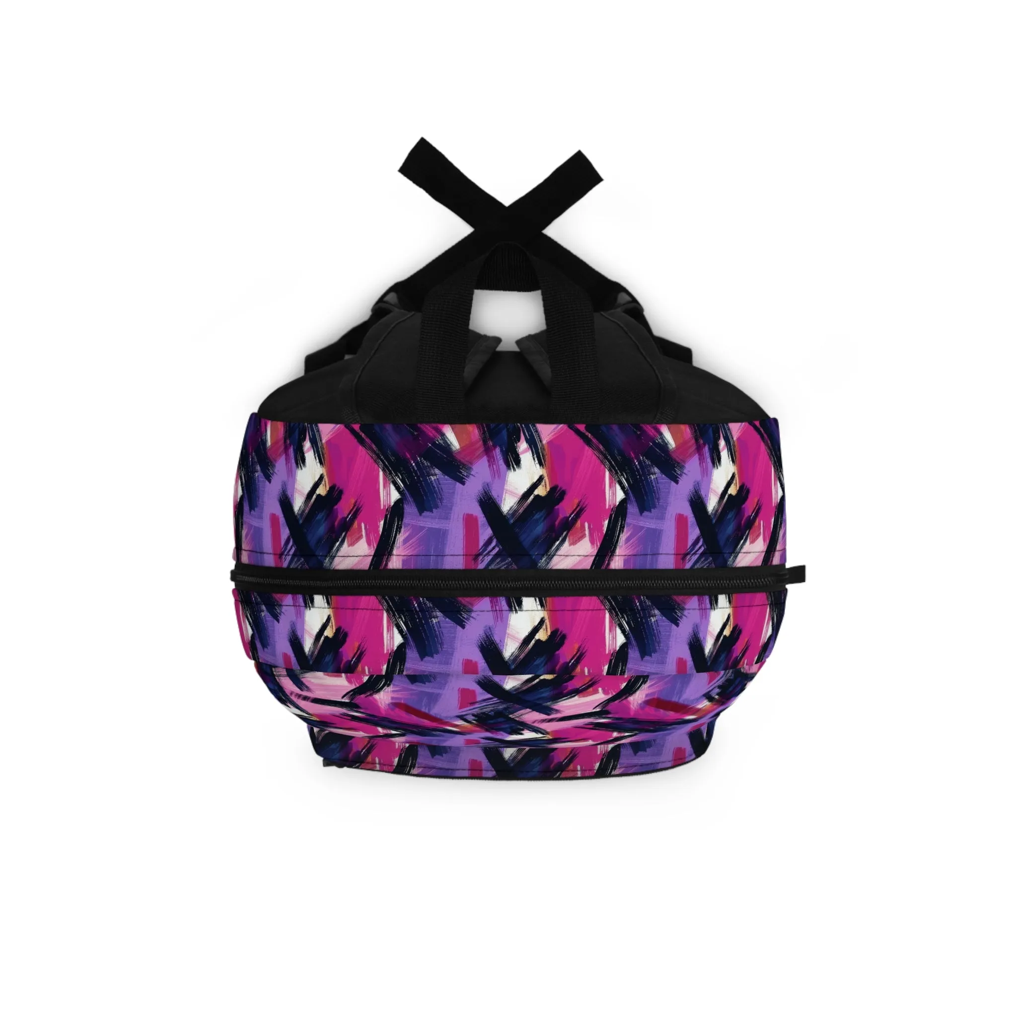 Vibrant Rebellion Brush Strokes in Hot Pink and Cool Purple on a Moody, Dark Background Lightweight Stylish Durable Backpack (Made in USA)