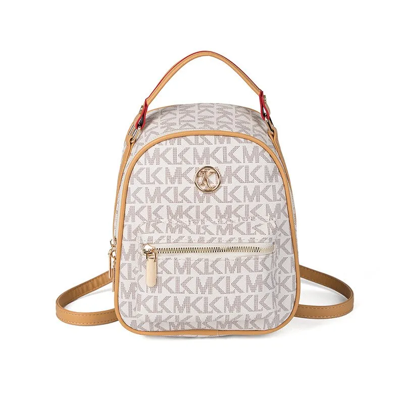 Vvsha Luxury Letter Printed Soft PU Leather Backpacks For Women Anti-theft Backpack Stylish Applique Female Travel Bag Gilr School Bag