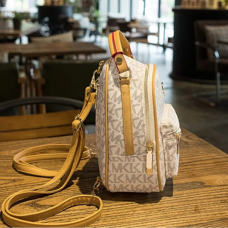 Vvsha Luxury Letter Printed Soft PU Leather Backpacks For Women Anti-theft Backpack Stylish Applique Female Travel Bag Gilr School Bag