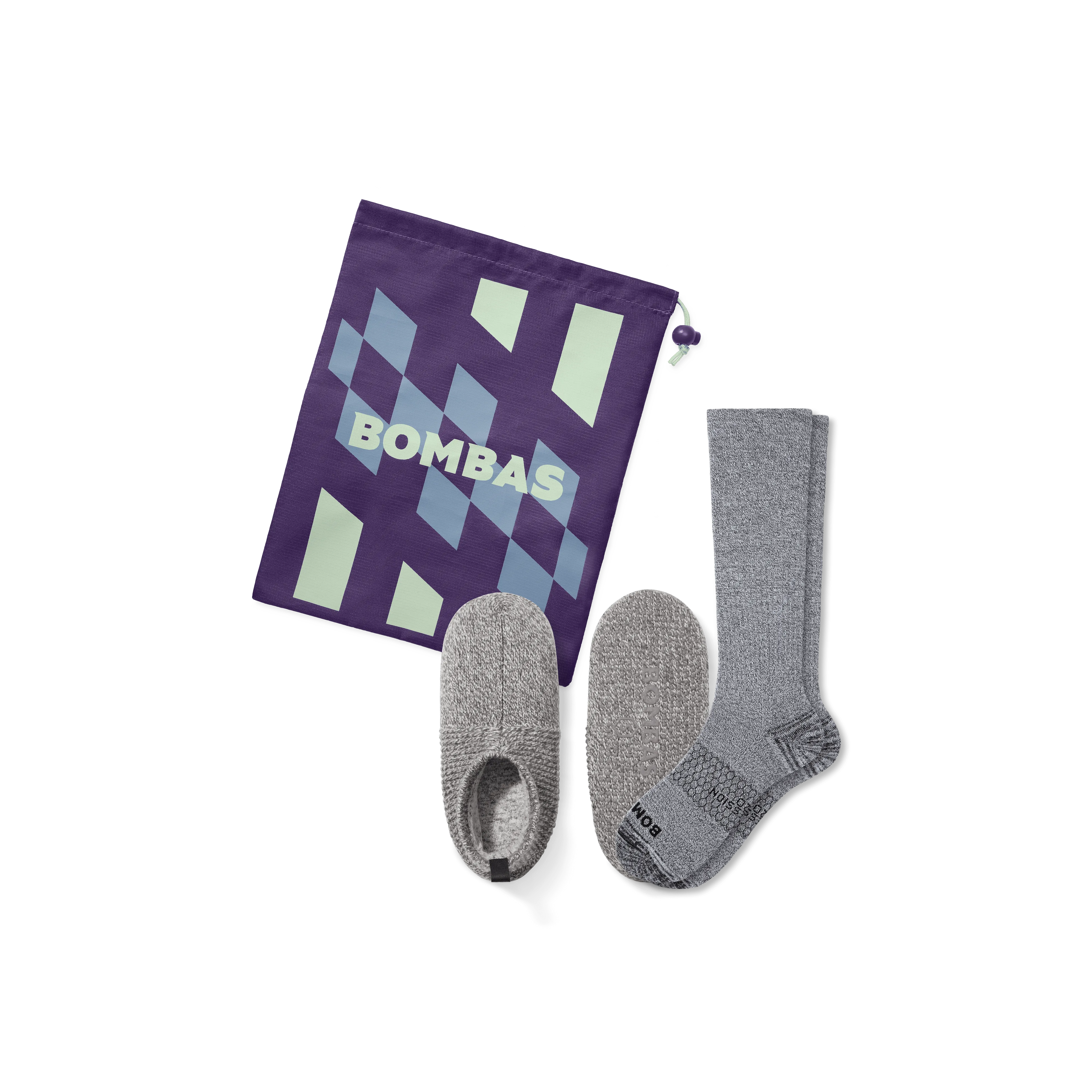 Women's Travel Compression Sock and Gripper Slipper 2-Pack