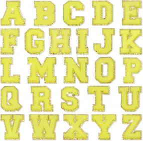 Yellow Self Adhesive Chenille Letters Patches